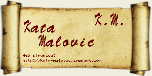 Kata Malović vizit kartica